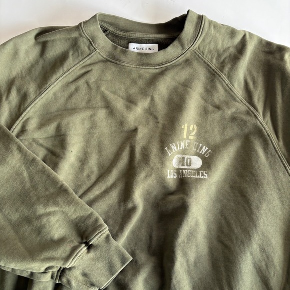 Anine Bing Tops - Anine Bing Women's Medium Olive Green Crewneck Sweatshirt LA 2012 Organic Cotton